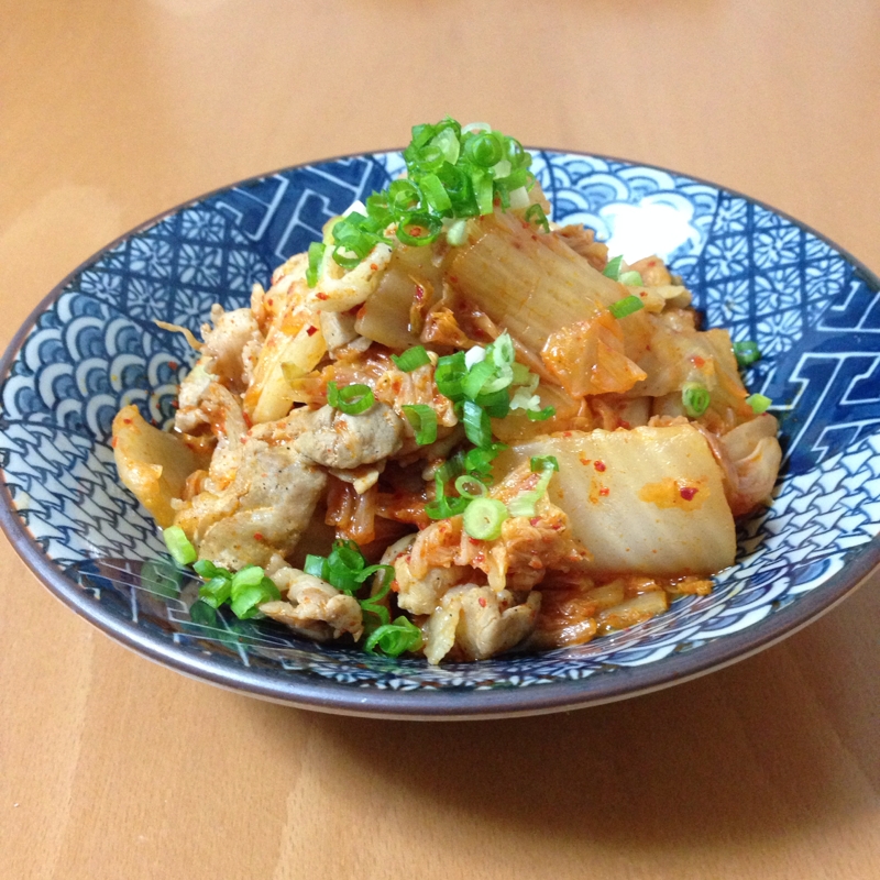 豚ばらと白菜のキムチ炒め煮♪