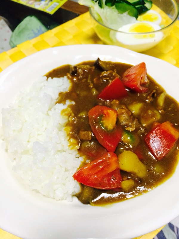 夏バテ防止！なすトマトカレー♡♡トマトが絶品！