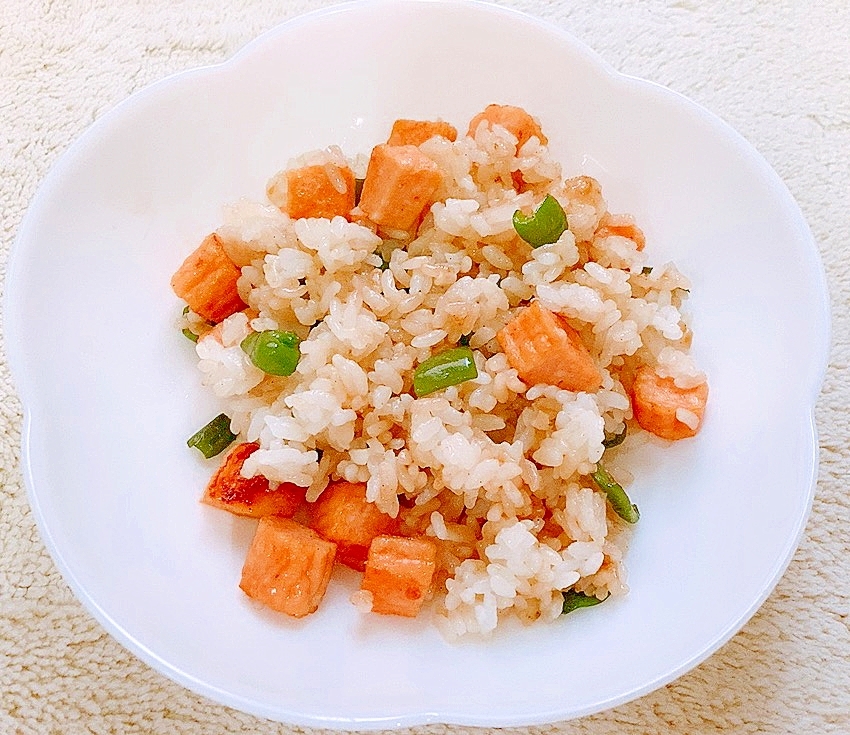 エビ天とピーマンのチャーハン