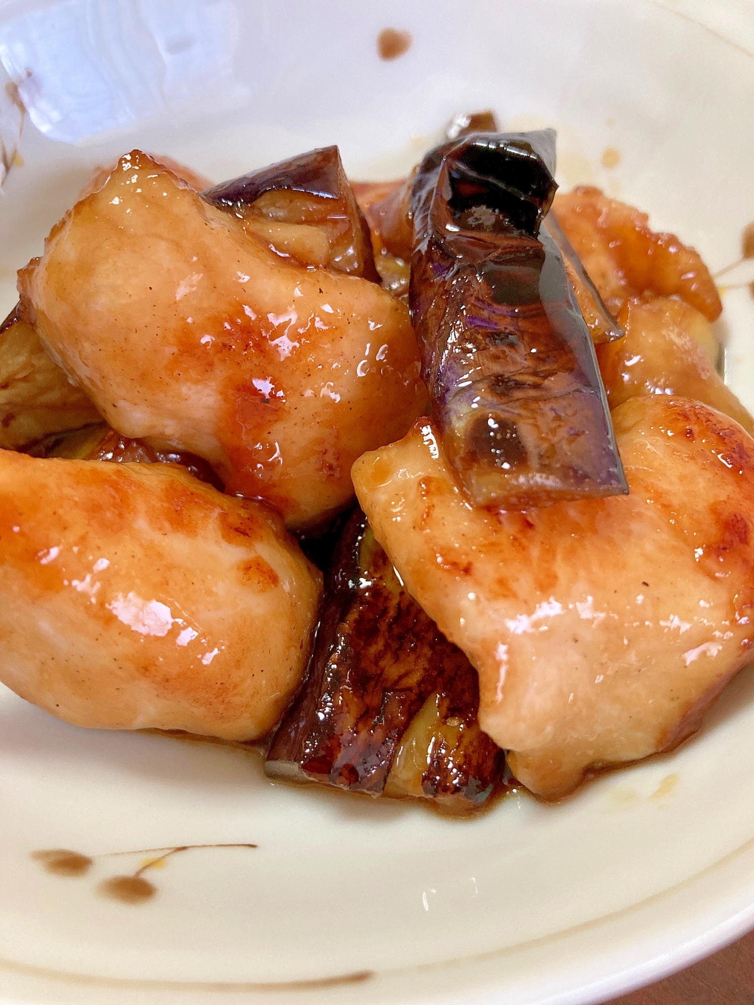 鶏むね肉と茄子の照り焼き