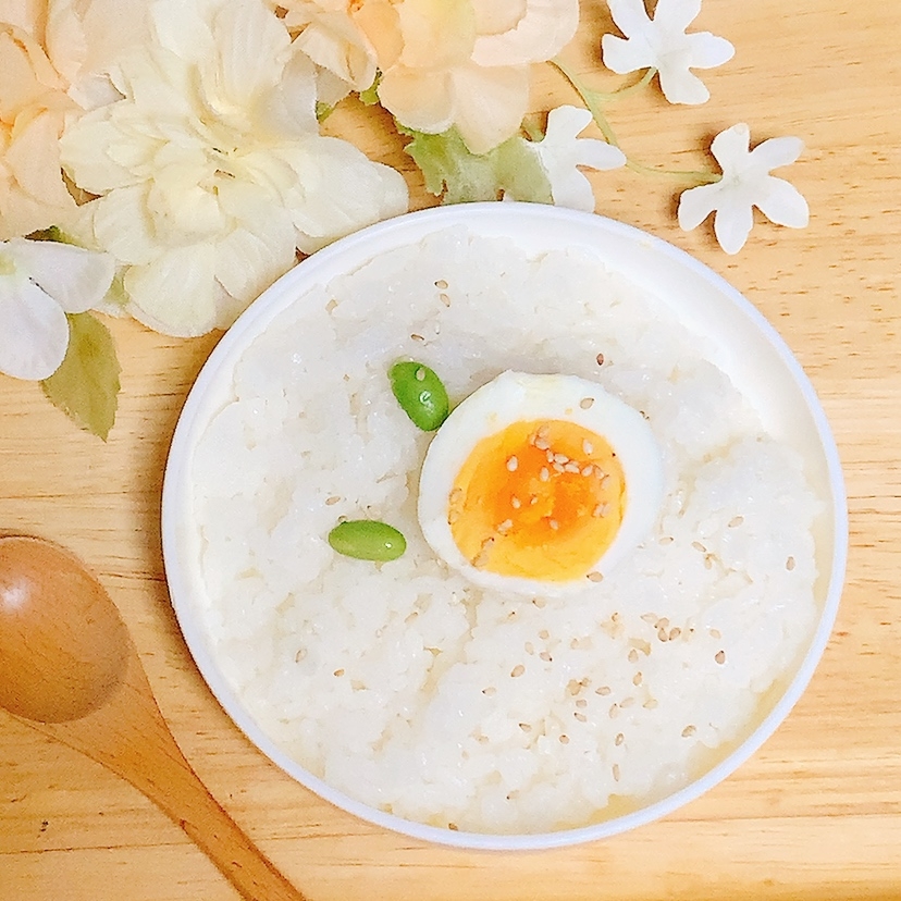 今日のお弁当♪ゆで卵の花ごはん