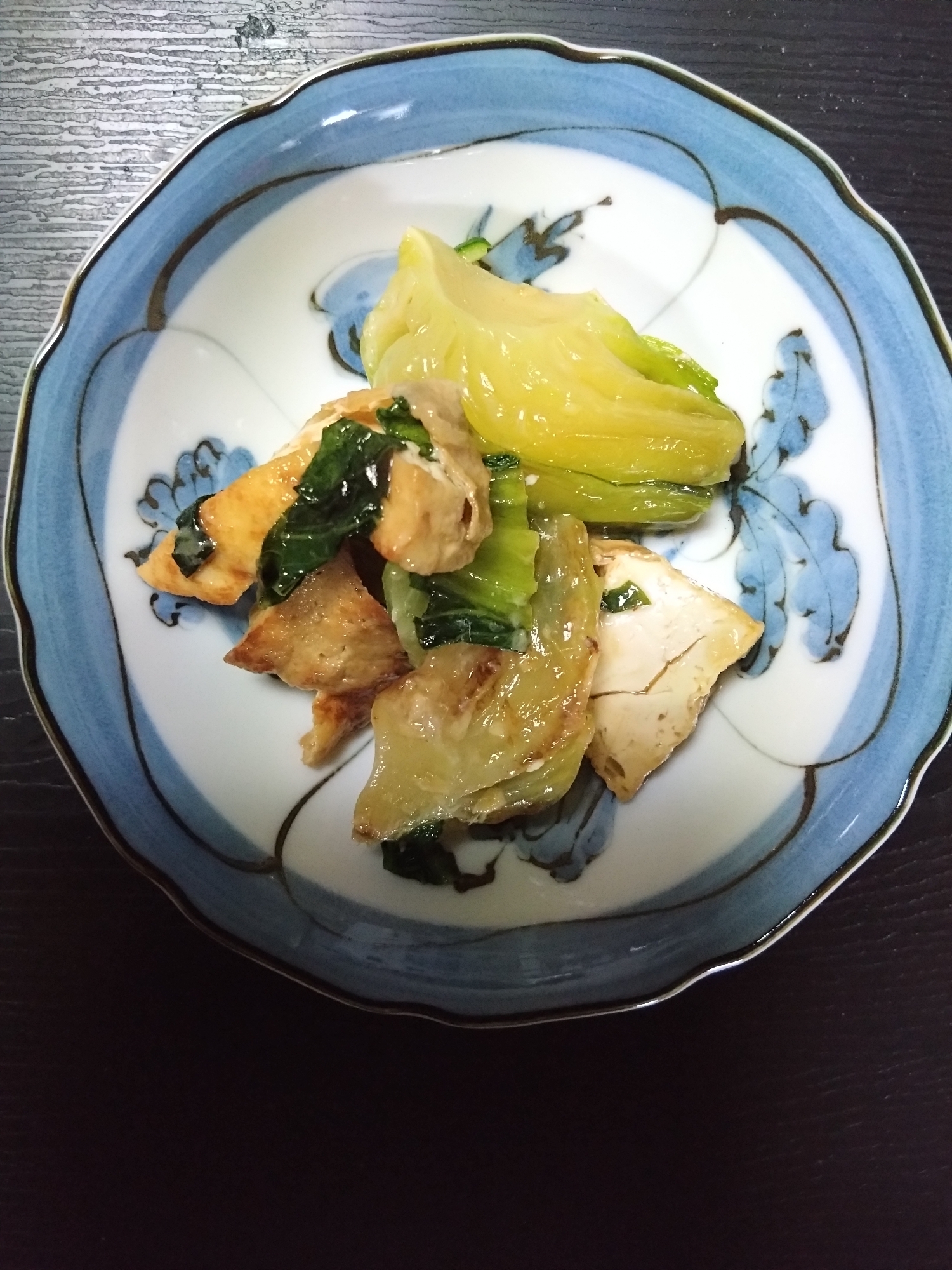 厚揚げと青梗菜の生姜炒め
