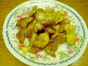 鶏肉とソラ豆炒め