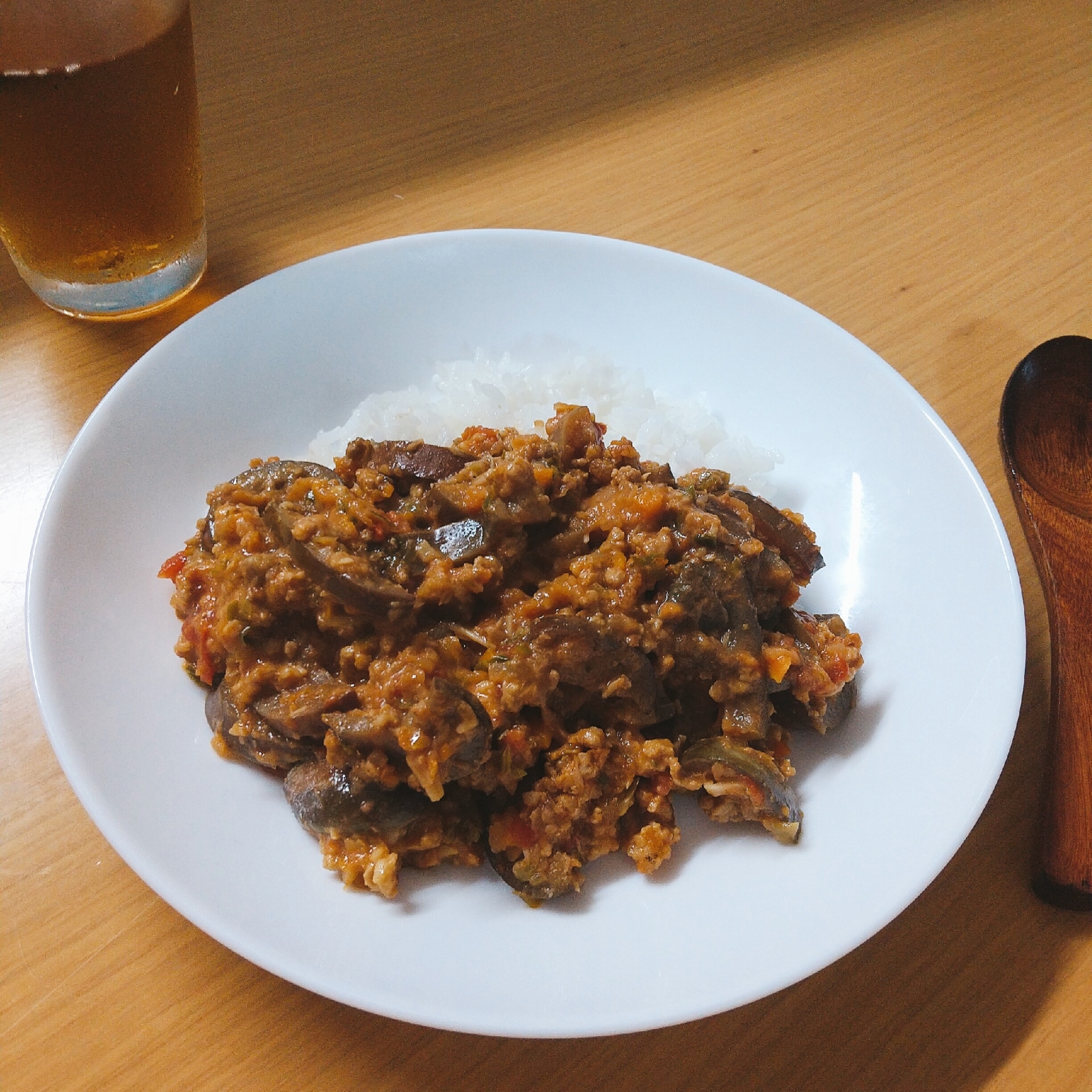 スパイスから作る♪辛くないナスキーマカレー