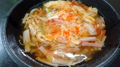 カニ玉のあんかけうどん