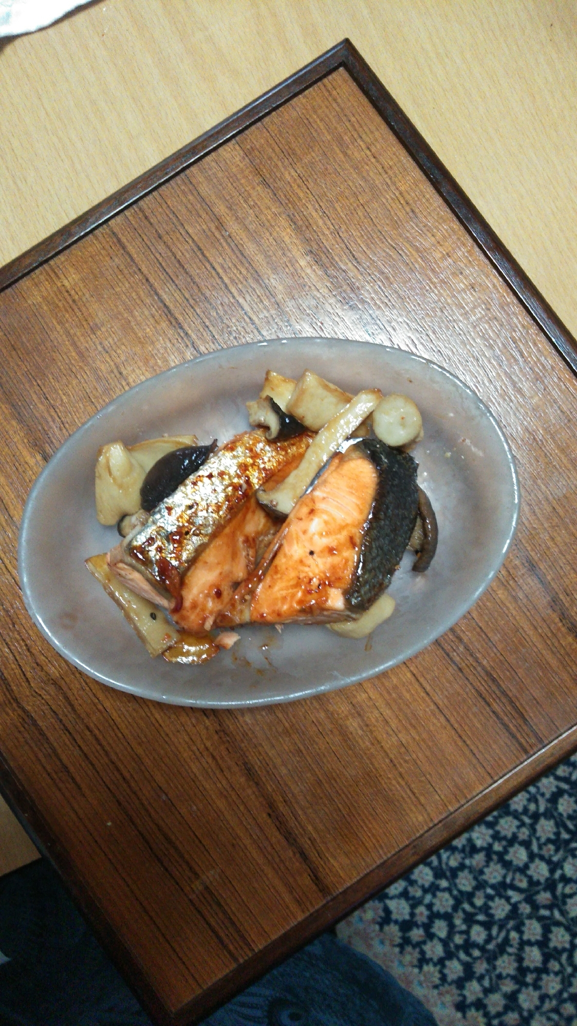 鮭とエリンギの味噌焼き