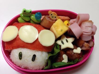 マリオのキノコ弁当