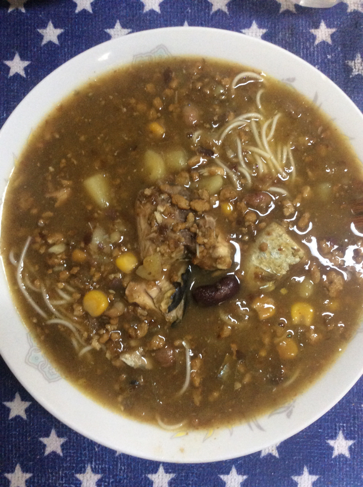 汁ごとサバ缶♪サバカレーにゅうめん