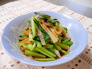 小松菜と干しタラの煮浸し