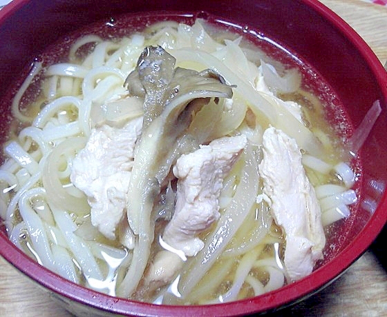 鶏肉と舞茸のシンプルなうどん