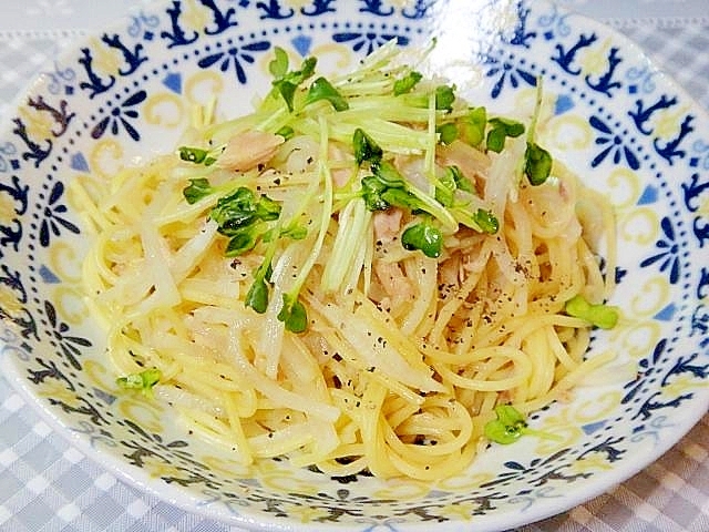 大根とツナの和風パスタ