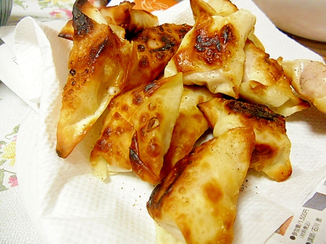 シューマイの皮で包み揚げ焼き