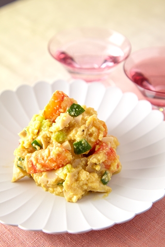 海老と煮卵のサラダ