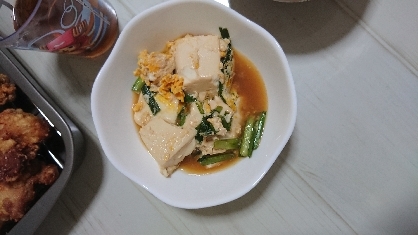 高野豆腐のニラ卵とじ