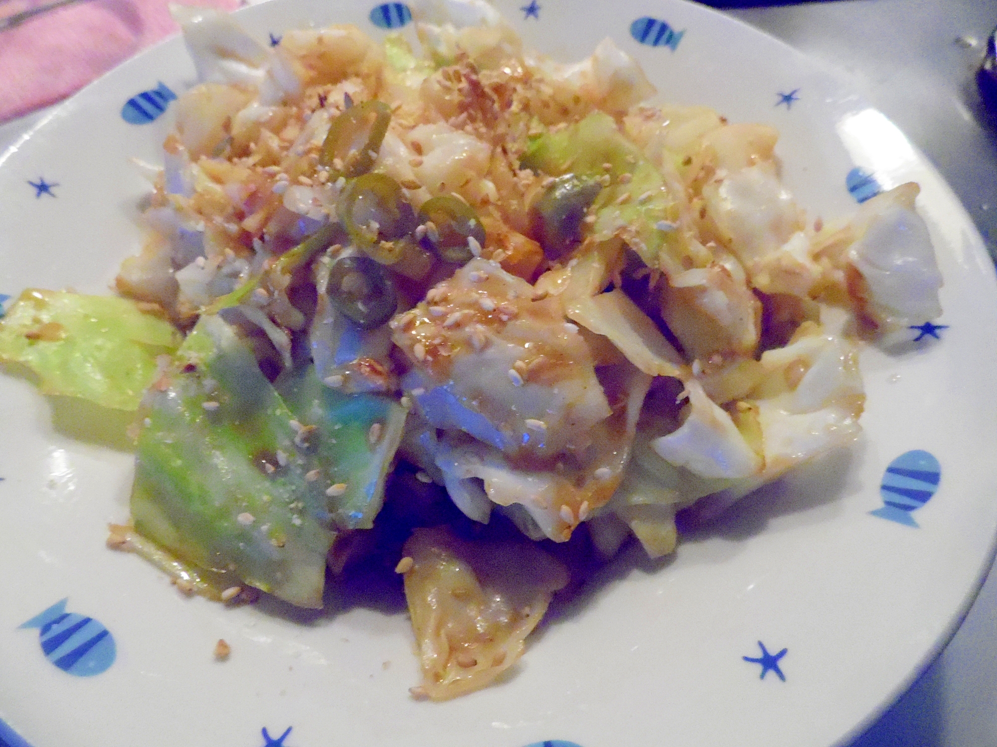 キャベツ炒め たこ焼きソース味