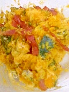 国産チーズの　かりかりベーコンとかぼちゃのサラダ