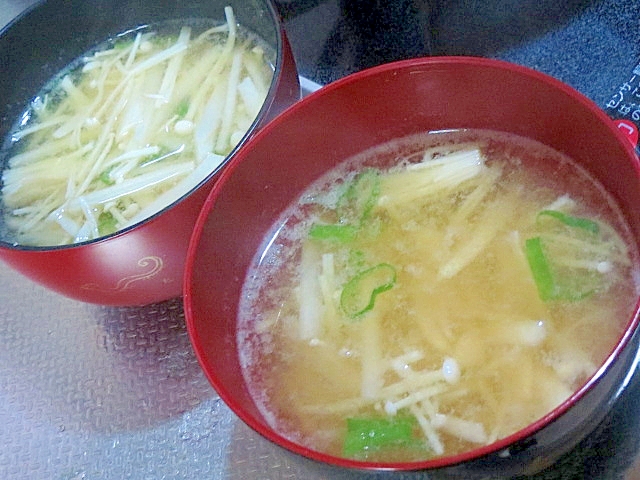 エノキと大根のお味噌汁