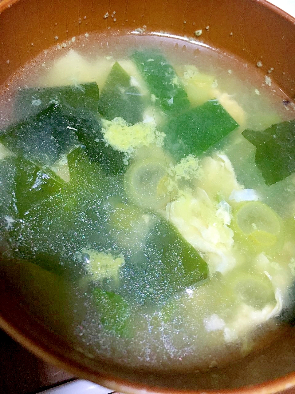 冷凍肉団子入りわかめスープ