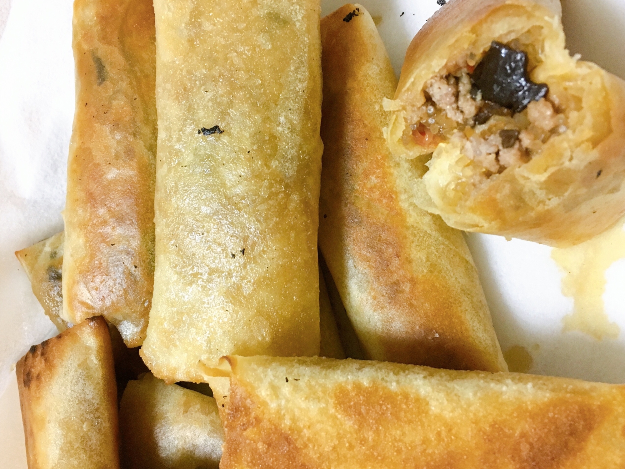 麻婆春雨の素で作る簡単春巻き♪