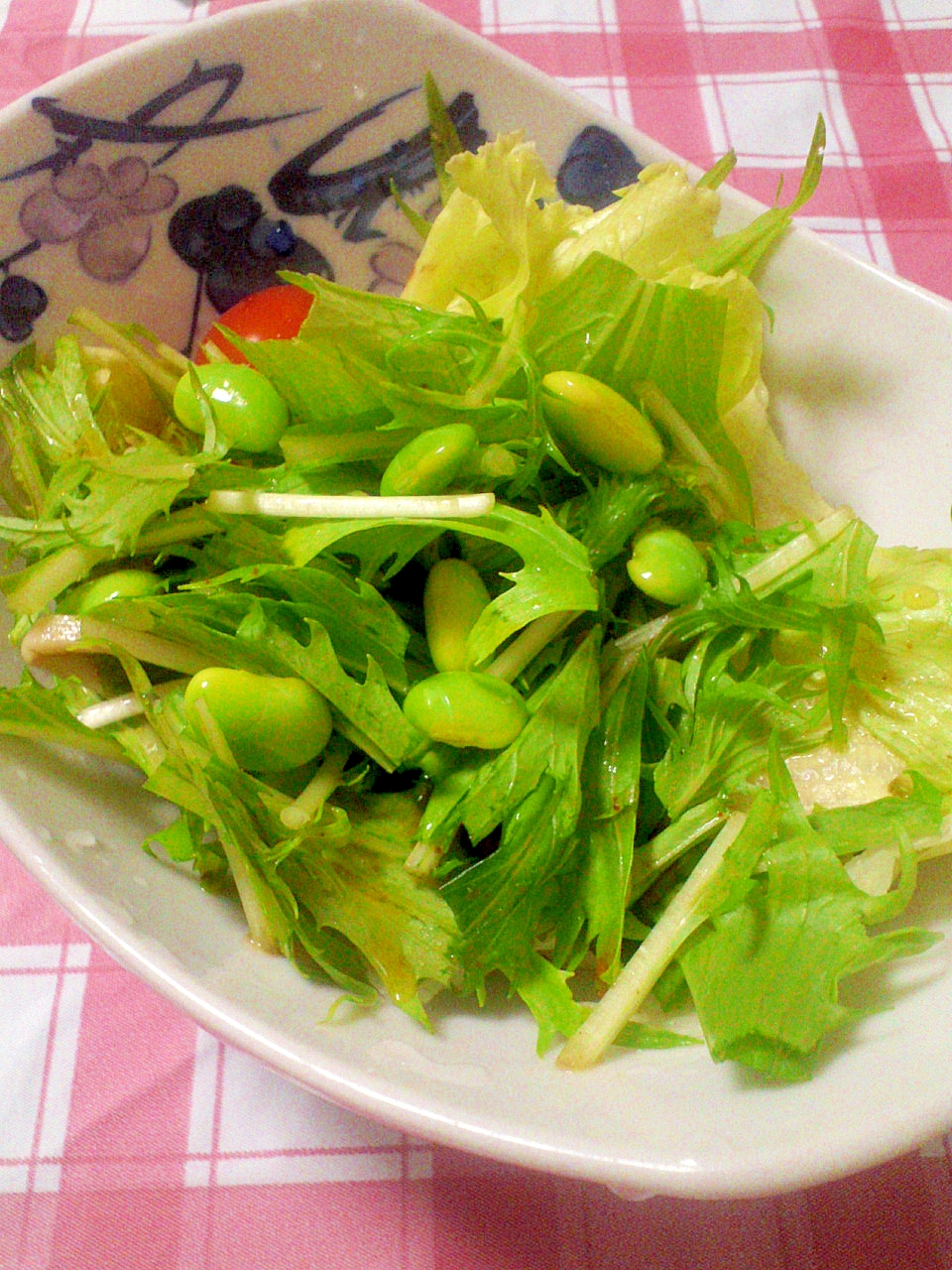 うまうま♪枝豆＆水菜の韓国風サラダ