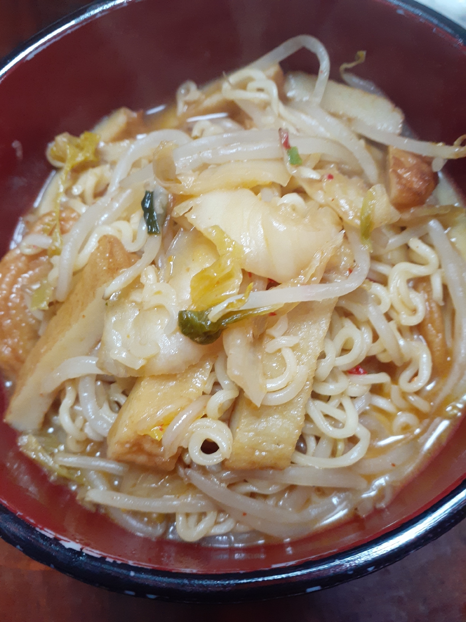 残り物炒めの味噌味☆インスタントラーメン