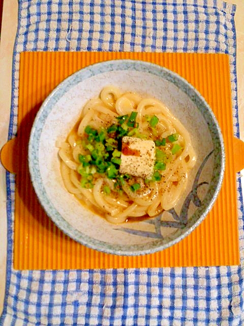 バターポン酢の釜玉うどん♪