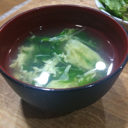 水菜と卵のスープ