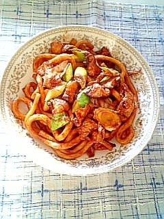 ☆ねぎと椎茸のどて焼き風うどん☆