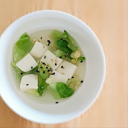 キャベツと豆腐の和風スープ