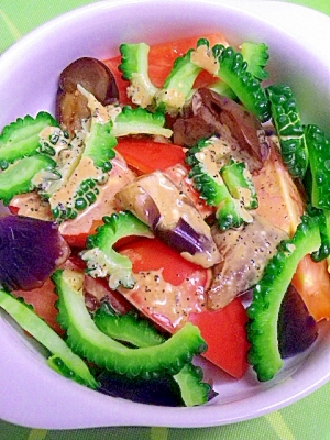 ゴーヤとナスとトマトのサラダ レシピ 作り方 By Laguna Maravilla 楽天レシピ