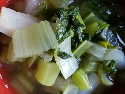 小松菜と大根の中華スープ
