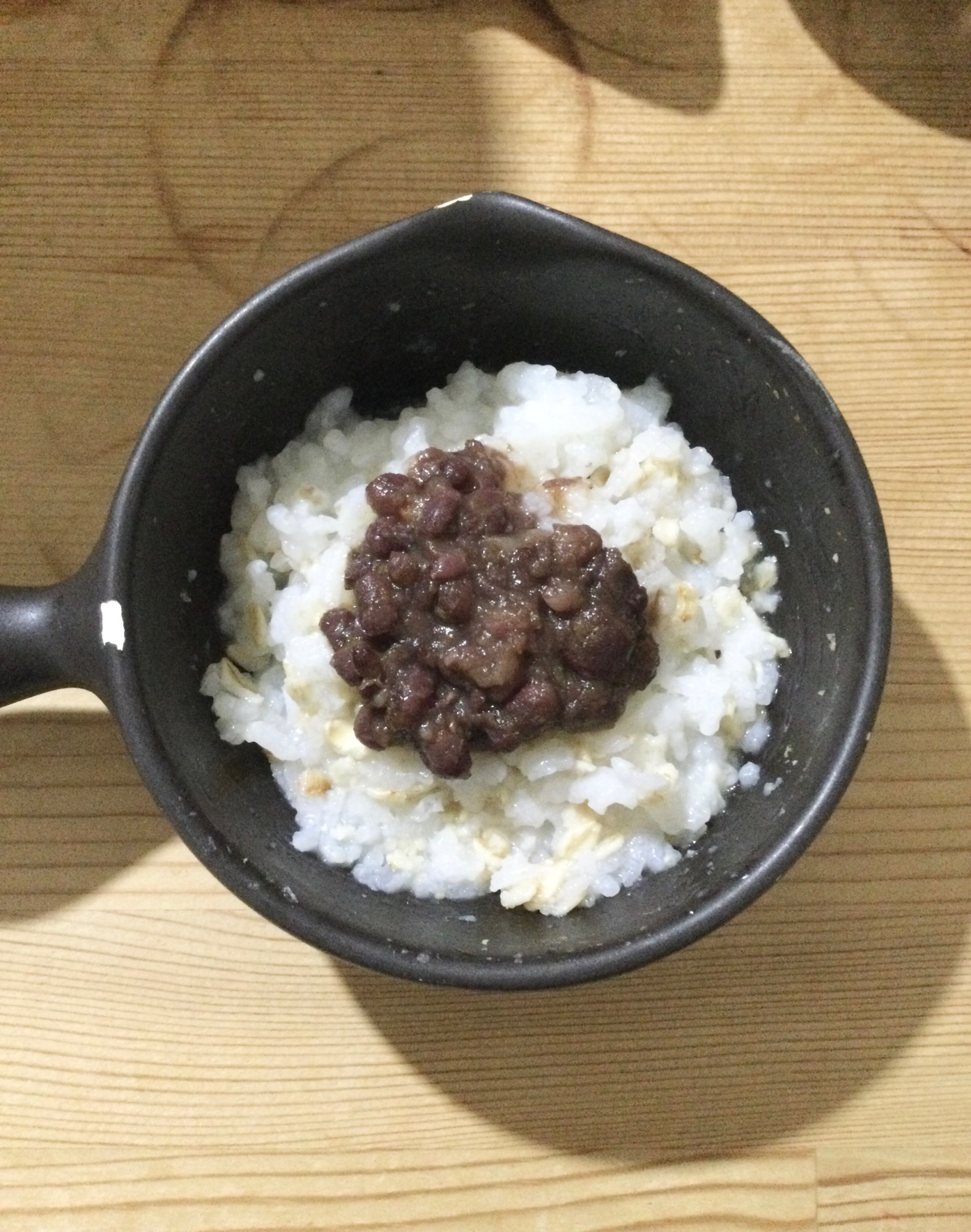 小豆乗せ♡オートミール入りご飯♪