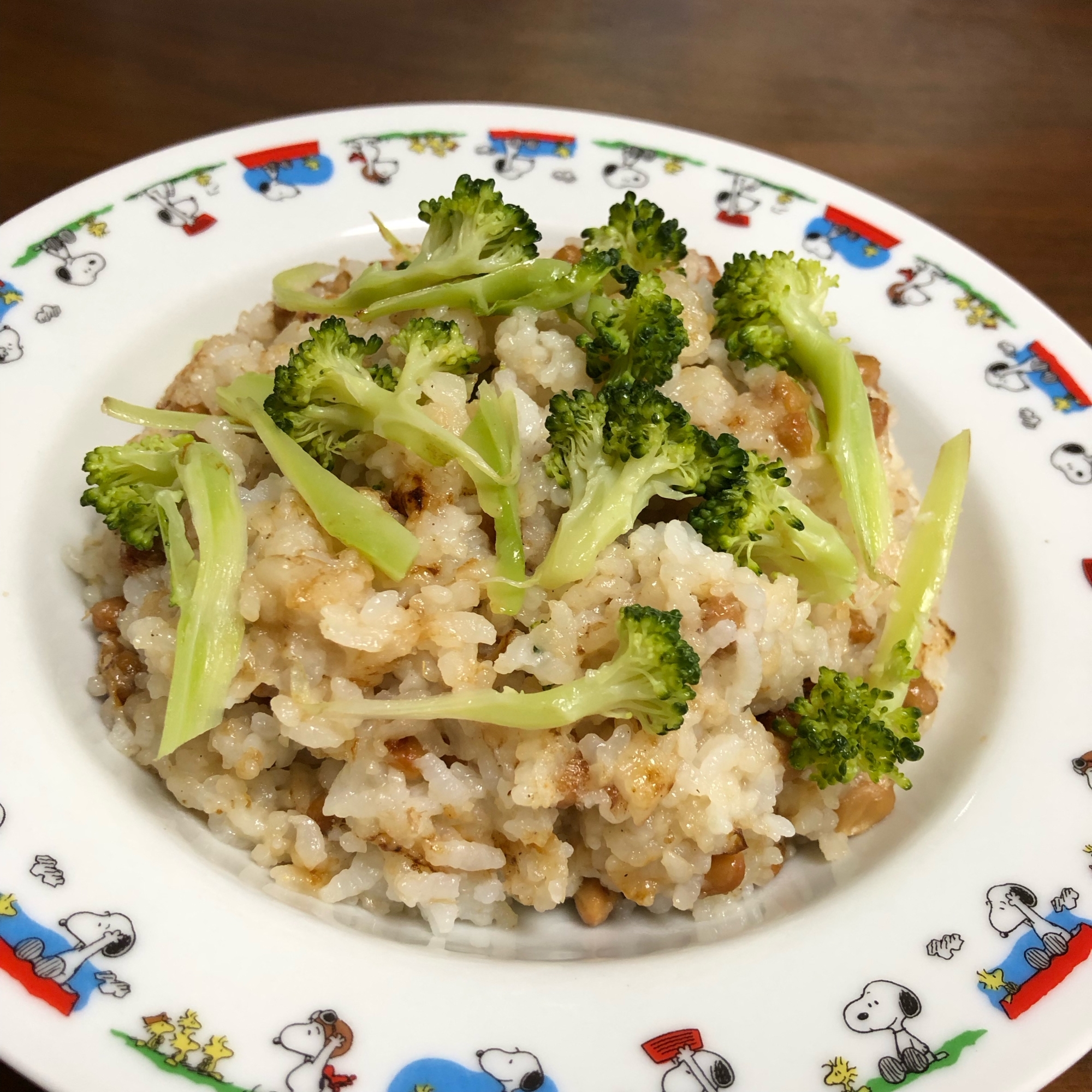 納豆とブロッコリーの炒飯