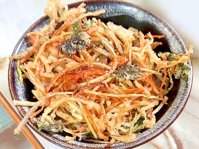 野菜たっぷり!パリパリのかき揚げ天丼♪