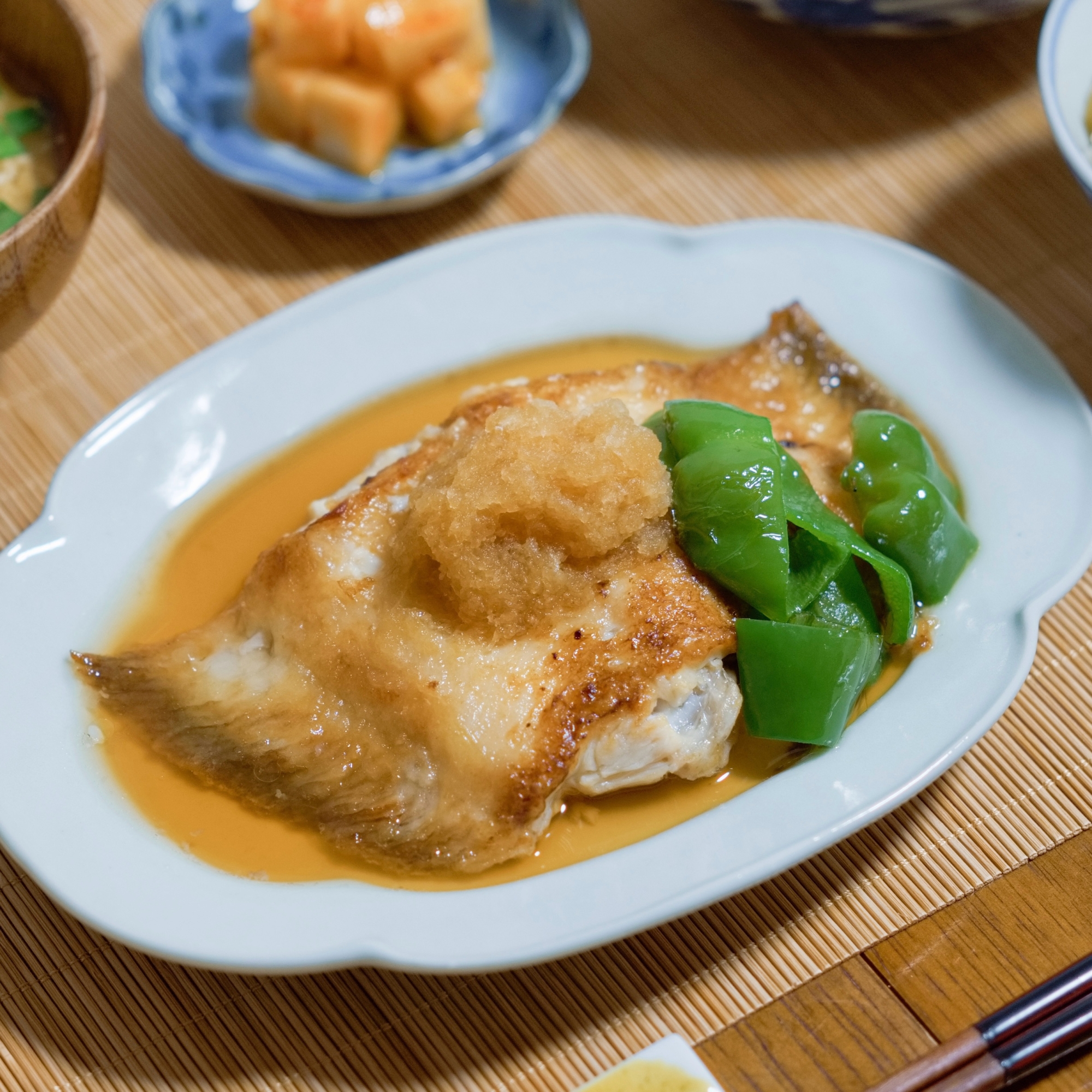 かれいのおろしつゆかけ【和食・主菜】