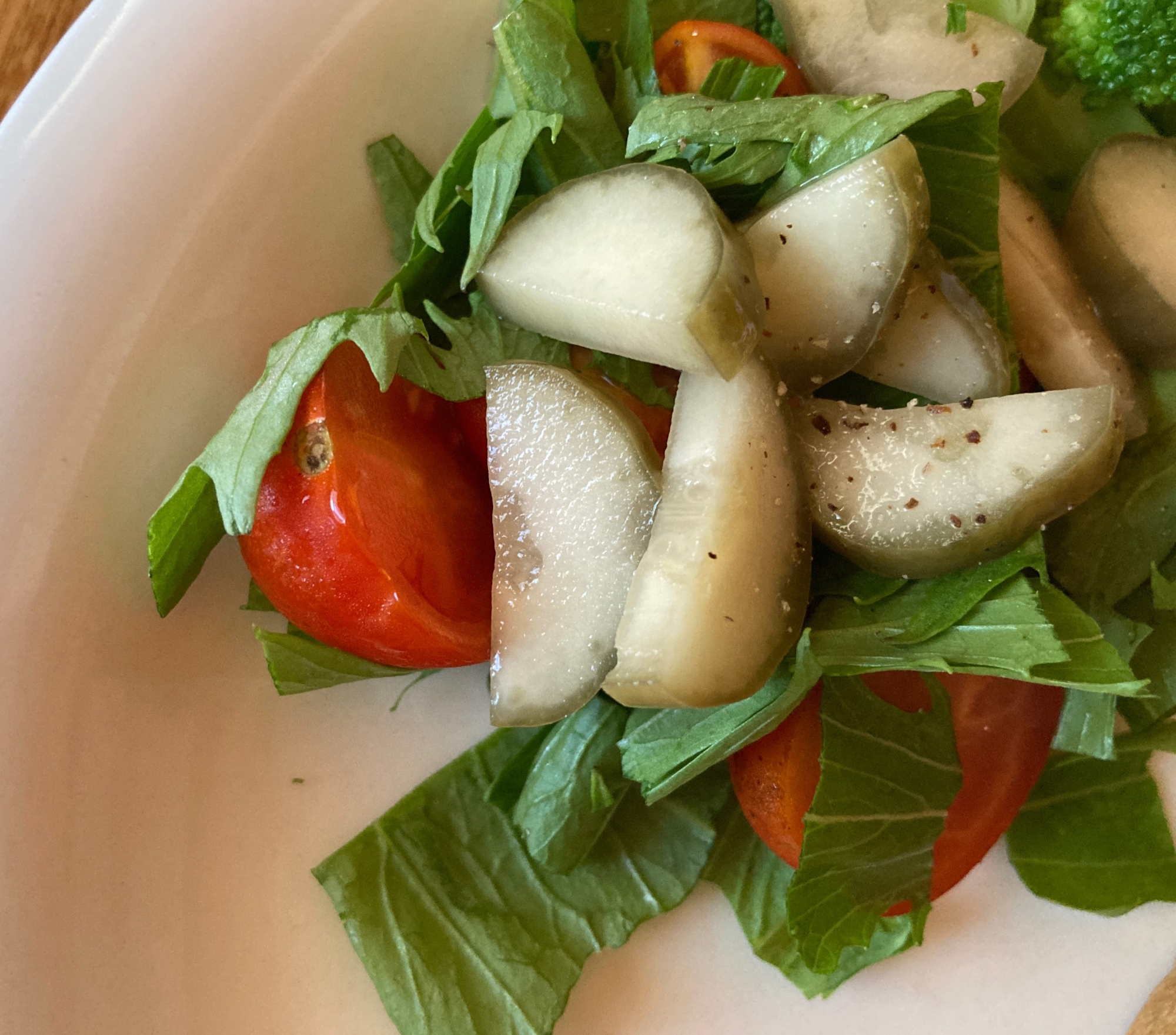 きゅうりと水菜とトマトのサラダ