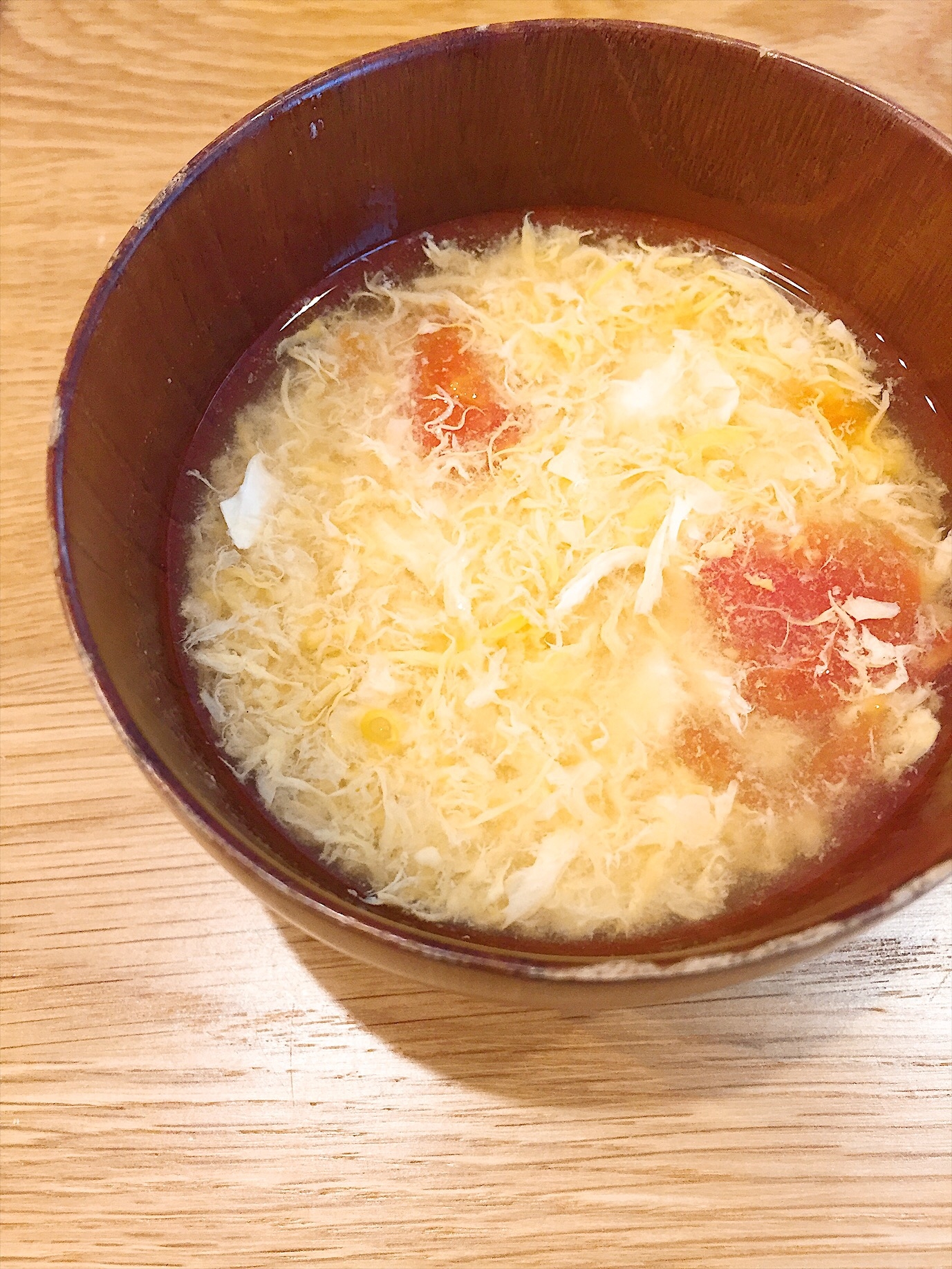 かき玉トマトのお味噌汁！