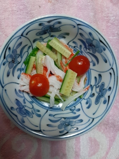 カニカマきゅうりトマトのマヨサラダ