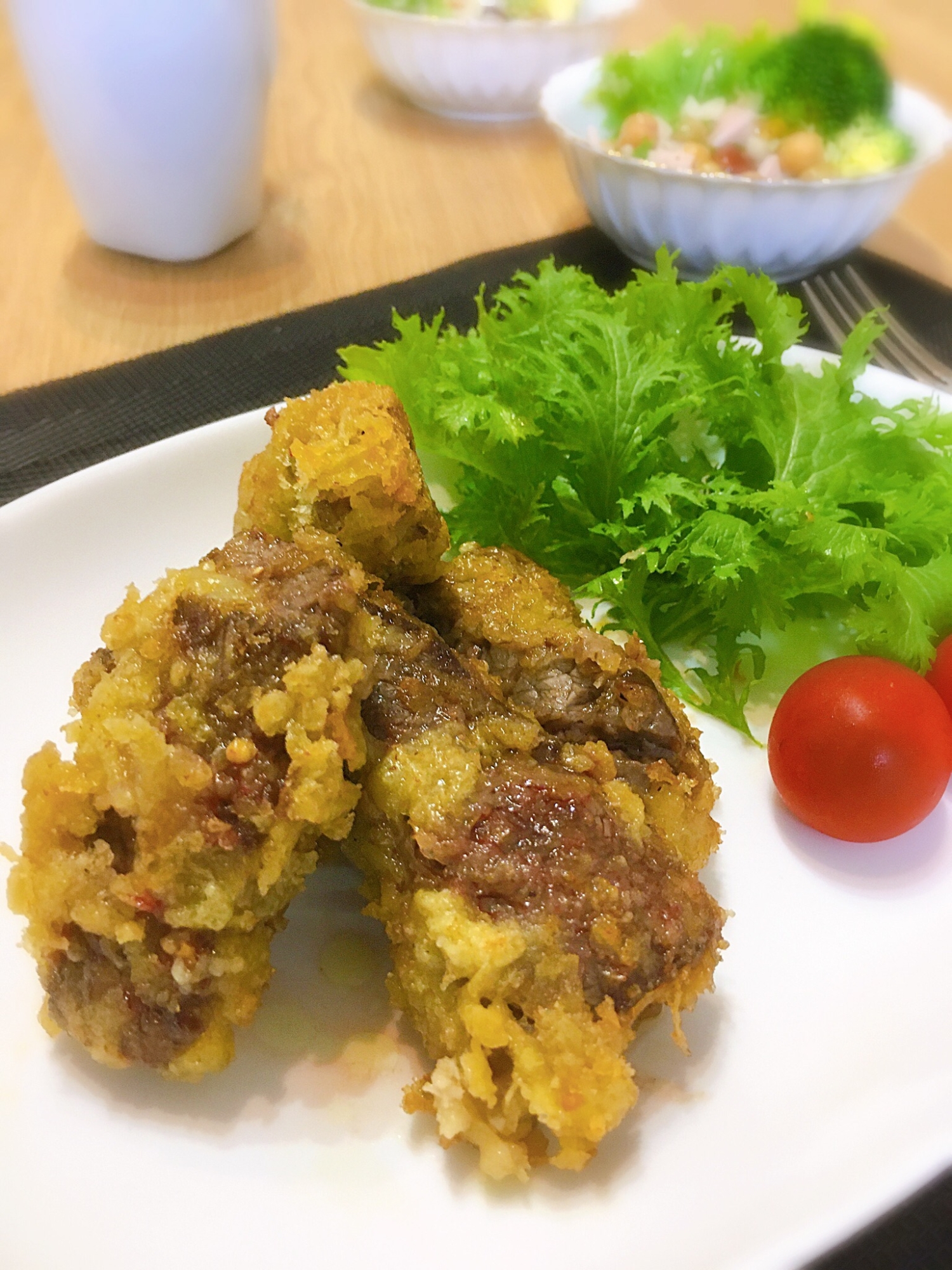 衣カリカリ&肉汁ジュワー♥ビーフカツレツ❣️