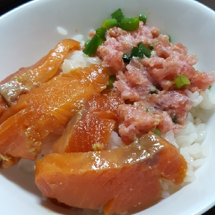 サーモン&ネギトロ丼