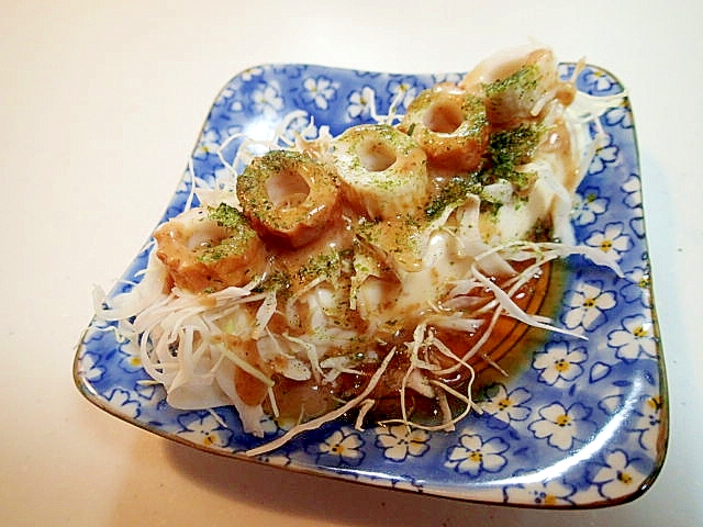 ごまドレ/麺つゆで　キャベツと竹輪の冷奴