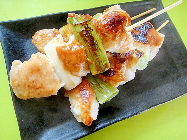 にんにく風味☆塩麹鶏のネギま串