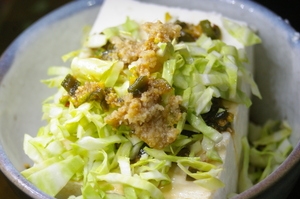 キャベツのピリ辛豆腐サラダ