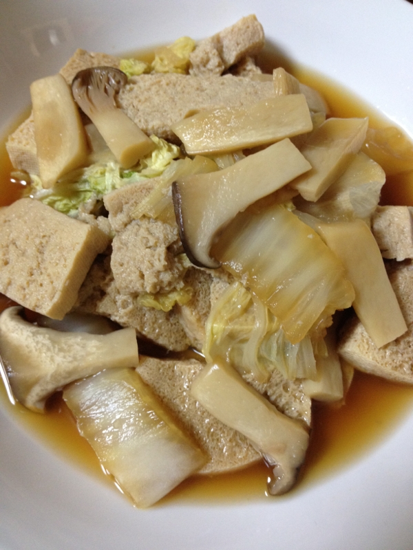 冷凍豆腐と白菜の煮物