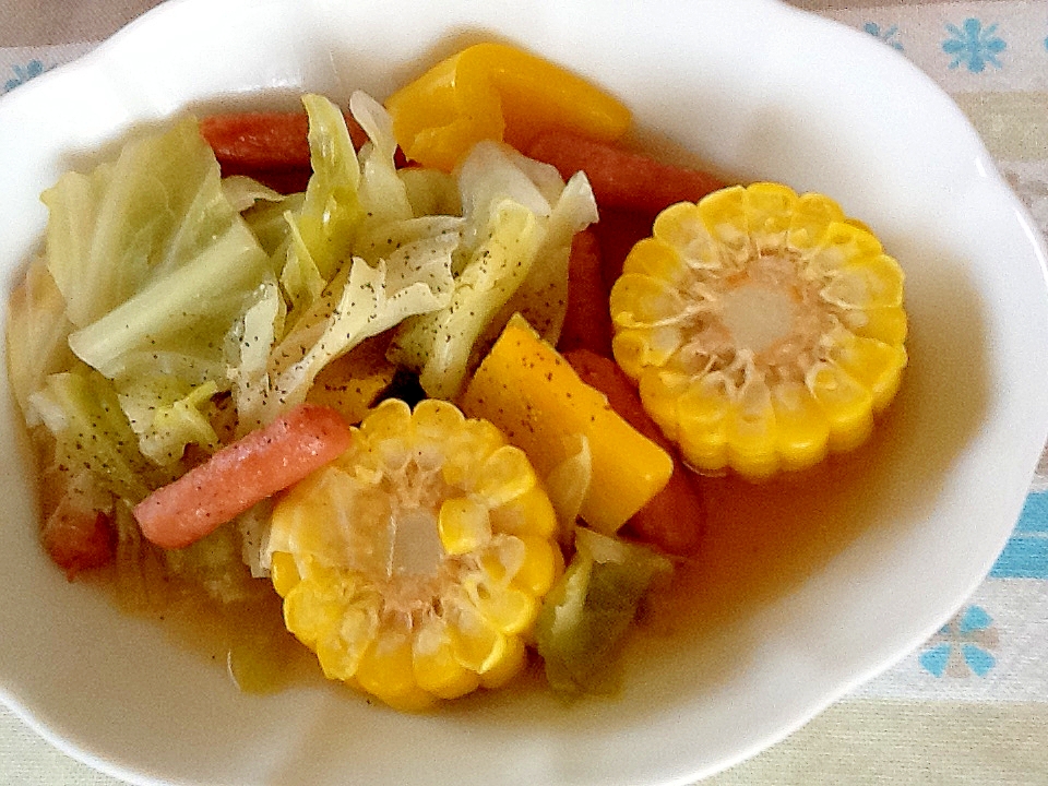 炊飯器 Tacookでトウモロコシの野菜スープ レシピ 作り方 By ピー太郎105 楽天レシピ