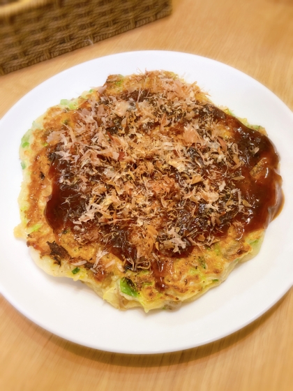 aoi++さん、牛すじ煮込のお好み焼きを作りました♪甘辛い牛すじが、とてもとても美味しかったです( ´ ▽ ` )❣️