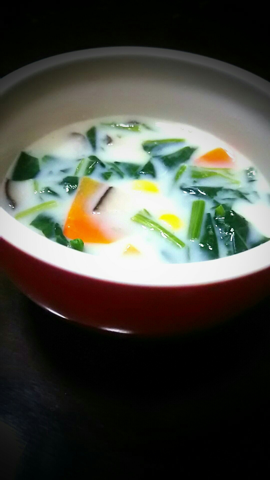 ほうれん草の豆乳スープ
