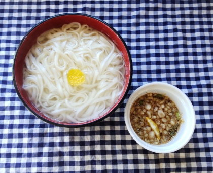 豆腐、豆苗、おろし釜揚げうどん