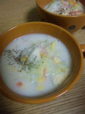 お味噌汁をリメイク☆野菜たっぷりの味噌ミルクスープ