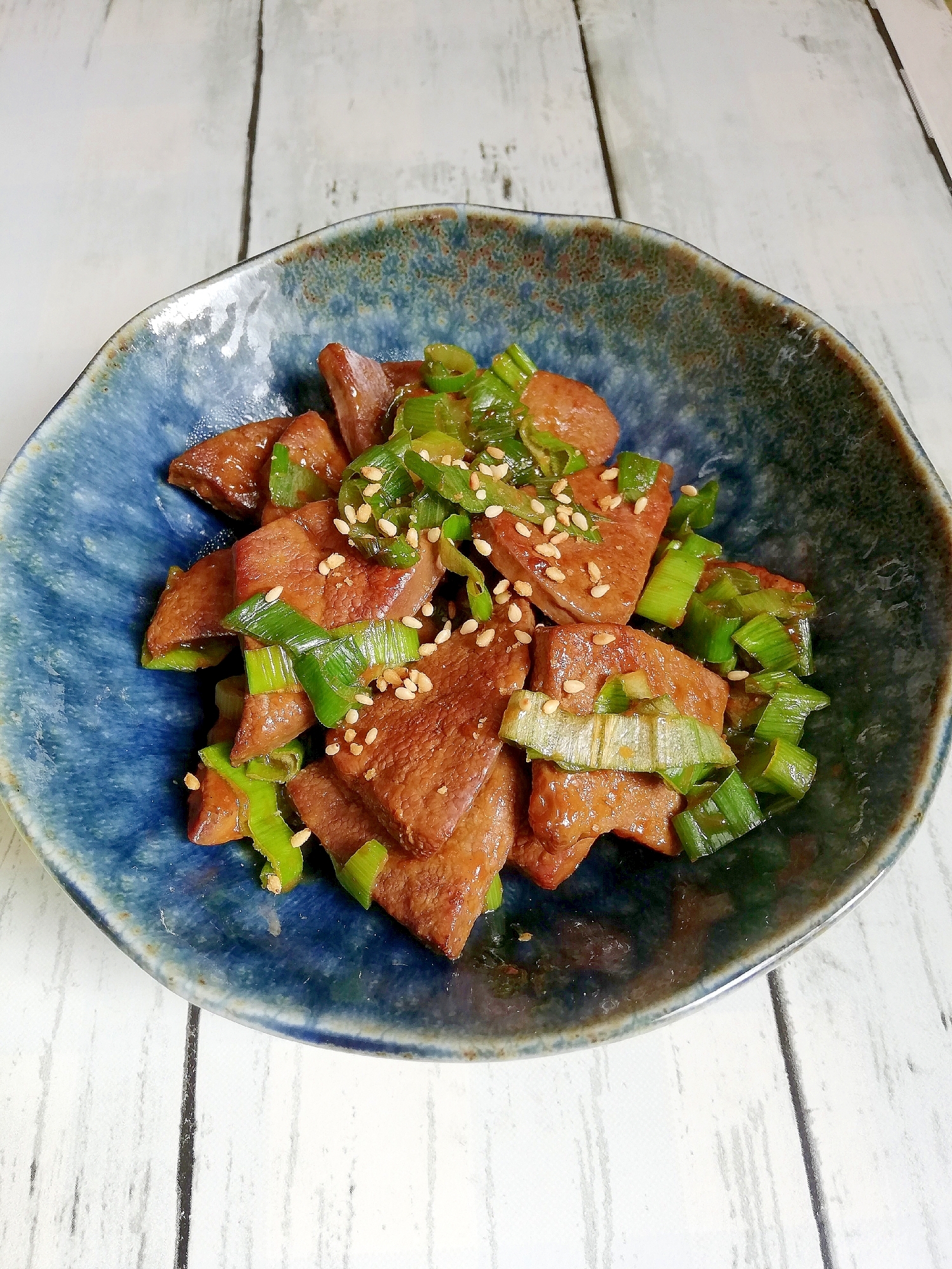 豚レバーと長ねぎのおつまみ焼き